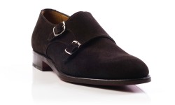 Double Buckle Monk Brown Suede